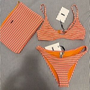 Triangl Swimwear Orange and Blue Bikini Set